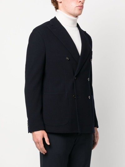 Shop Boglioli Double-breasted Buttoned Blazer In Blue