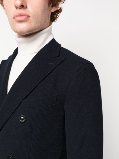 Shop Boglioli Double-breasted Buttoned Blazer In Blue