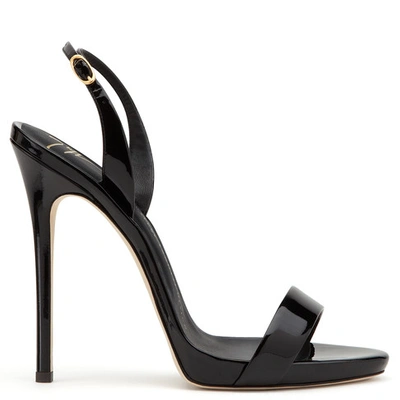 Shop Giuseppe Zanotti - Black Patent Leather Sandal Sophie