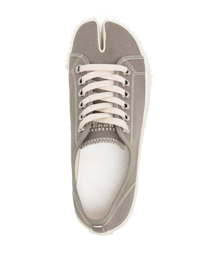 Shop Maison Margiela Tabi Lace-up Sneakers In Grey