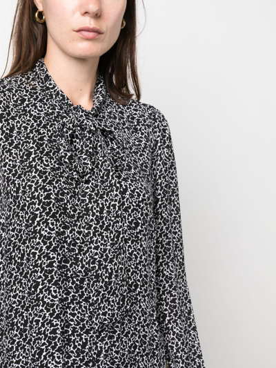 Michael Michael Kors Abstract-print Midi Shirt Dress In White