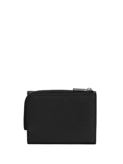 Dolce & Gabbana Logo-plaque Leather Wallet In Black