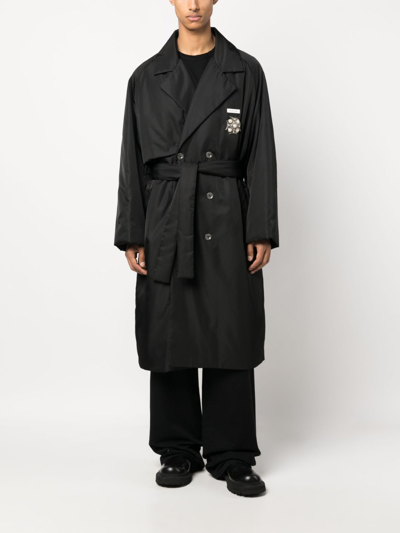 Shop Song For The Mute Double-breasted Trench Coat In Black