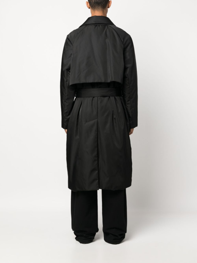 Shop Song For The Mute Double-breasted Trench Coat In Black
