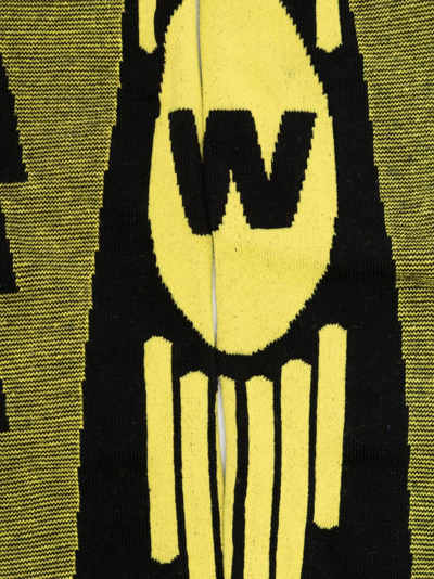 Shop Walter Van Beirendonck Graphic-print Cotton-blend Socks In Yellow