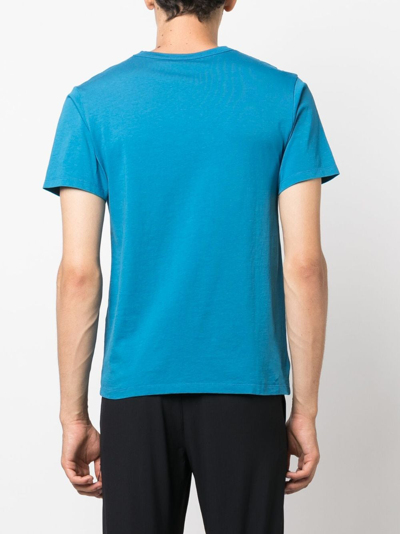 Maison Kitsuné Logo-print Cotton T-shirt In Blue