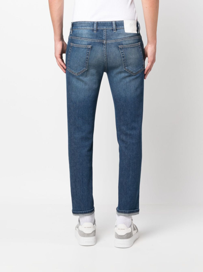 Pt Torino Low-rise Stretch-cotton Cropped Jeans In Blue