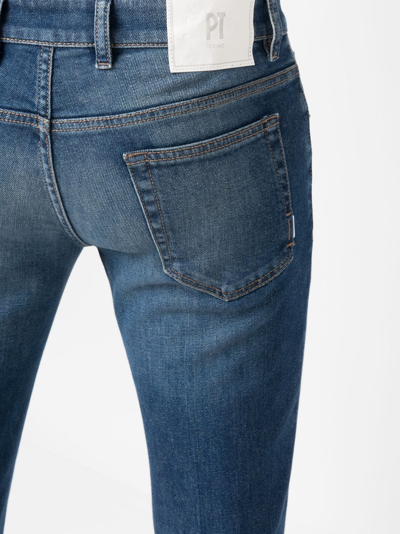 Pt Torino Low-rise Stretch-cotton Cropped Jeans In Blue