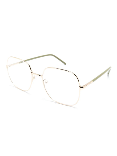 Prada Square Frame Glasses In Gold