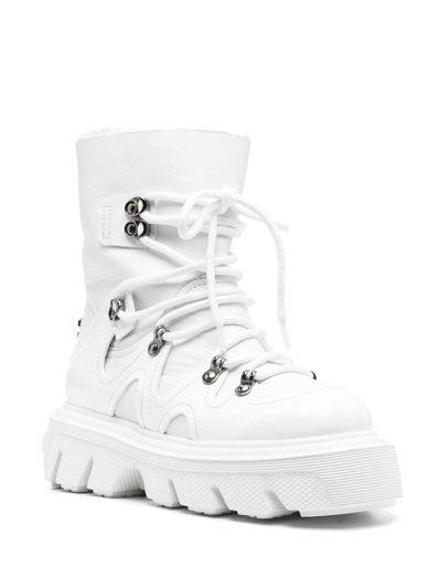 Shop Casadei Generation C Leather Boots In White