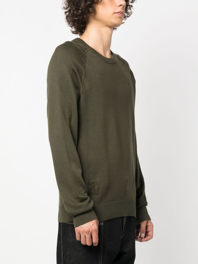 Shop Zadig & Voltaire Thomaso Logo-intarsia Knitted Jumper In Green