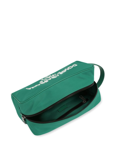 Shop Dolce & Gabbana Nero Logo-print Wash Bag In Green