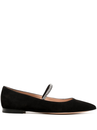 Gianvito Rossi Crystal-embellished Pointed-toe Pumps In Black