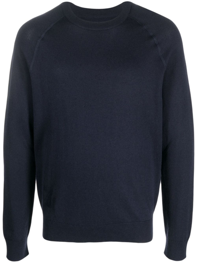 Shop Zadig & Voltaire Thomaso Logo-intarsia Knitted Jumper In Blue