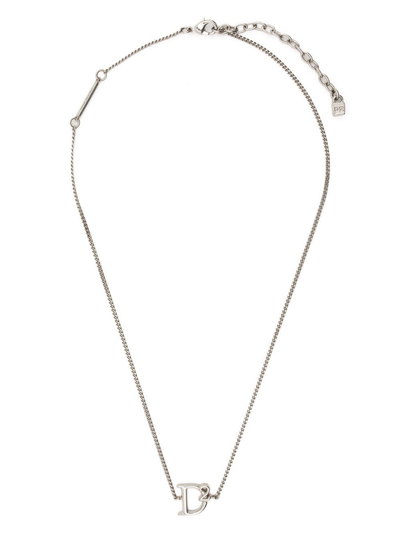 Shop Dsquared2 Monogram-charm Pendant Necklace In Silver