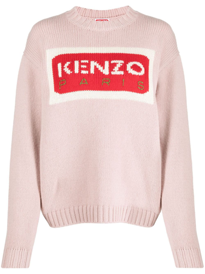 Shop Kenzo Paris Logo-intarsia Jumper In Pink