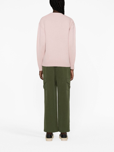 Kenzo Paris Logo-intarsia Jumper In Pink