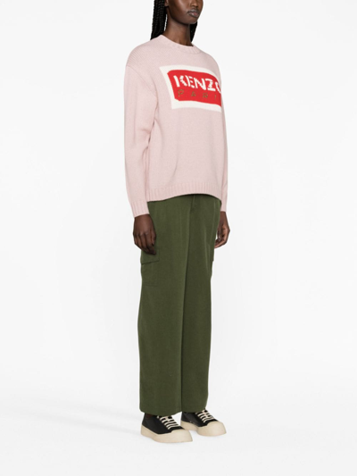 Kenzo Paris Logo-intarsia Jumper In Pink