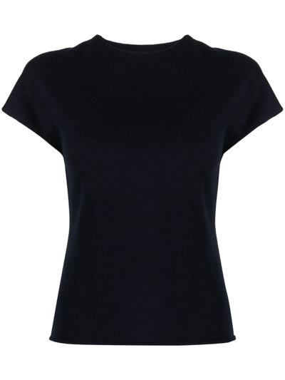 Shop Vince Short-sleeve Wool-blend T-shirt In Blue