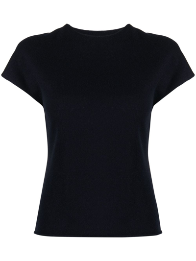 Vince Short-sleeve Wool-blend T-shirt In Blue