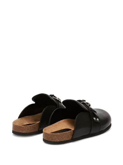 Jw Anderson Padlock-detail Leather Mules In Black
