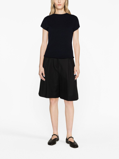 Vince Short-sleeve Wool-blend T-shirt In Blue