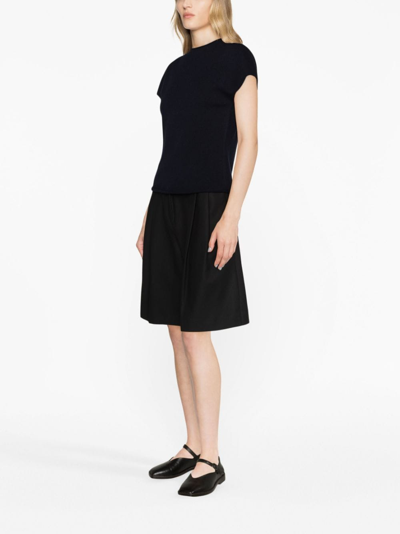 Vince Short-sleeve Wool-blend T-shirt In Blue