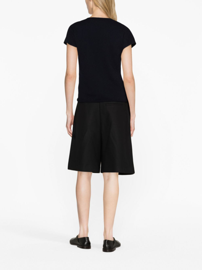 Vince Short-sleeve Wool-blend T-shirt In Blue