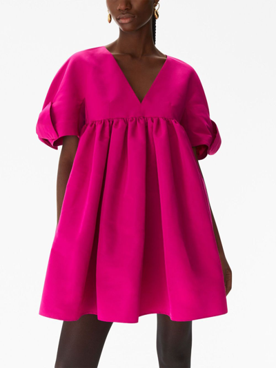 Shop Nina Ricci Taffeta Flared Minidress In Pink