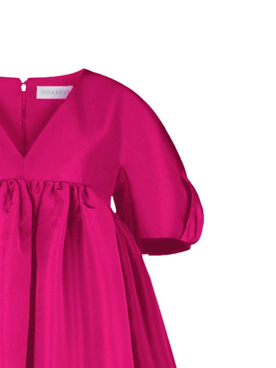 Shop Nina Ricci Taffeta Flared Minidress In Pink