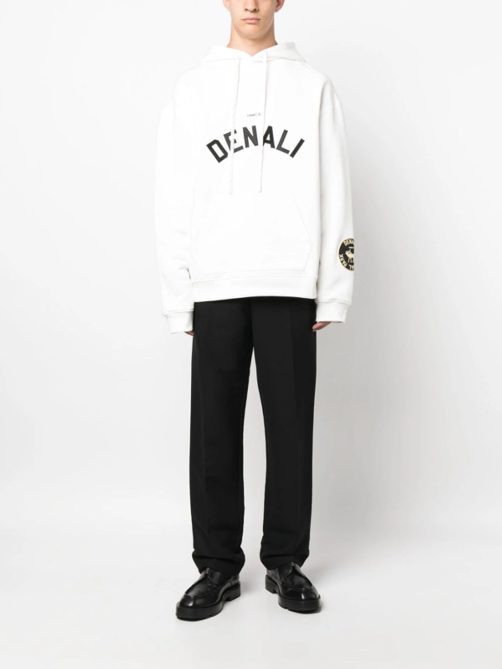 ★OAMC★ Denali Logo Drawstring Hood Off White 23A28OAY19COT Oamc Denali Hooded Sweatshirt In Off-white | ModeSens