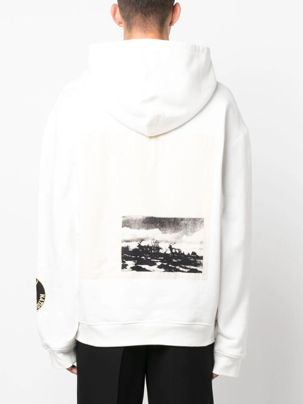 ★OAMC★ Denali Logo Drawstring Hood Off White 23A28OAY19COT Oamc Denali Hooded Sweatshirt In Off-white | ModeSens