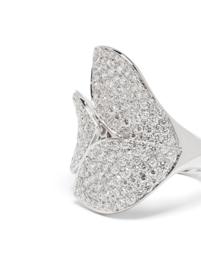 Shop Pasquale Bruni 18kt White Gold And Diamond Giardini Segreti Ring In Silver