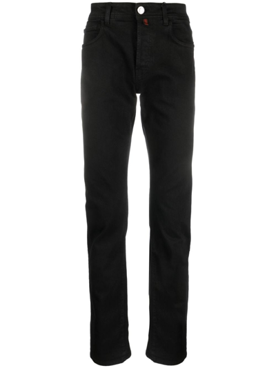 Shop Billionaire Mid-rise Straight-leg Jeans In Black