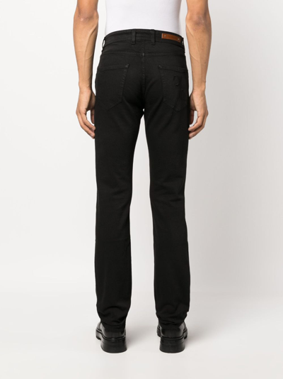 Shop Billionaire Mid-rise Straight-leg Jeans In Black