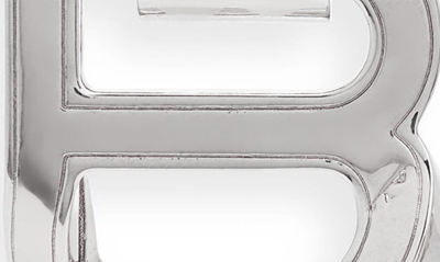 Shop Balenciaga Hourglass Logo Drop Earrings In Silver