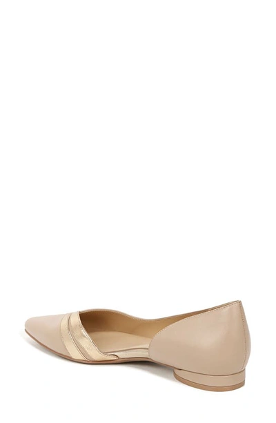 Shop Naturalizer Henrietta Half D'orsay Pointed Toe Flat In Beige Leather