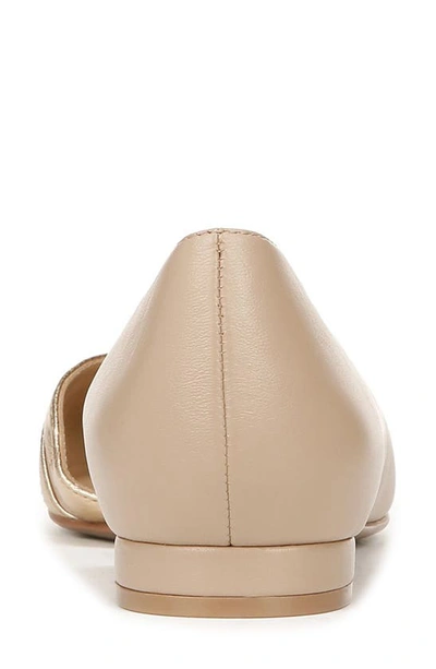 Shop Naturalizer Henrietta Half D'orsay Pointed Toe Flat In Beige Leather
