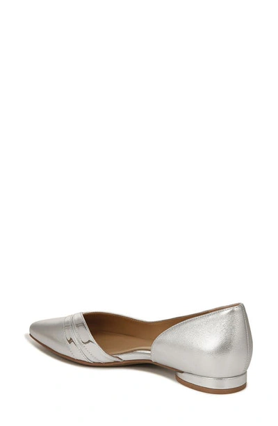 Shop Naturalizer Henrietta Half D'orsay Pointed Toe Flat In Silver Leather