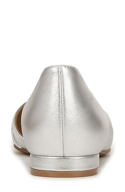 Shop Naturalizer Henrietta Half D'orsay Pointed Toe Flat In Silver Leather