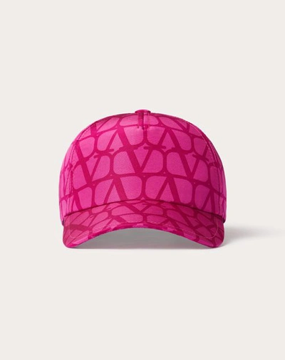 Shop Valentino Garavani Toile Iconographe Baseball Cap In Toile Iconographe Faille Woman Pink Pp 56