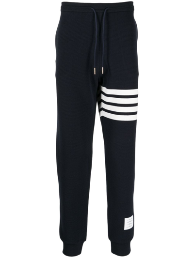 Shop Thom Browne 4-bar Cotton Track Pants In Blue