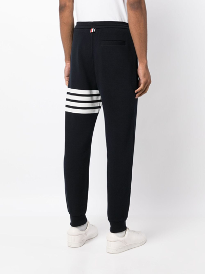 Shop Thom Browne 4-bar Cotton Track Pants In Blue