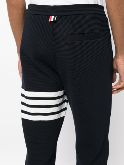 Shop Thom Browne 4-bar Cotton Track Pants In Blue