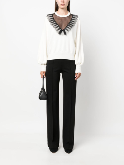Twinset High-waisted Straight-leg Trousers In Schwarz