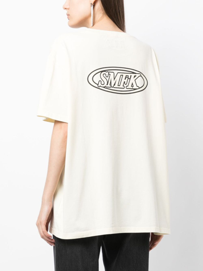 Shop Smfk Logo-print Cotton T-shirt In Gelb
