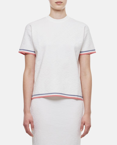 Shop Fendi Viscose Ff Knit T-shirt In White