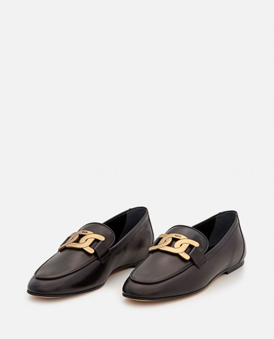 Shop Tod's Kate Leather Loafers In Black