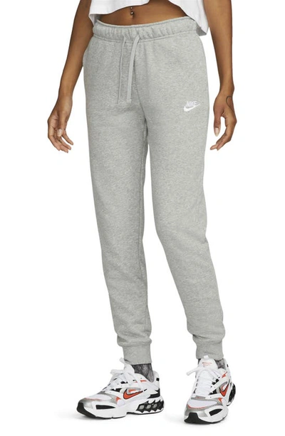 Shop Nike Sportswear Club Fleece Joggers In Dark Grey Heather/ White
