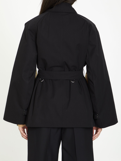 Shop Burberry Tropical Gabardine Trench Jacket In Black